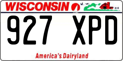WI license plate 927XPD