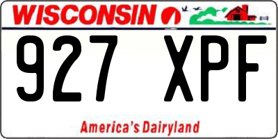 WI license plate 927XPF