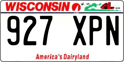 WI license plate 927XPN