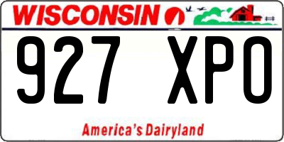 WI license plate 927XPO