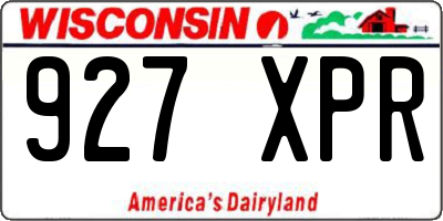 WI license plate 927XPR
