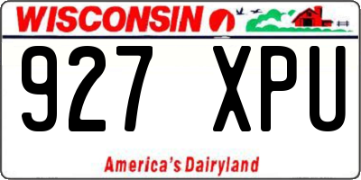 WI license plate 927XPU