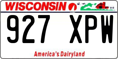WI license plate 927XPW