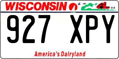 WI license plate 927XPY