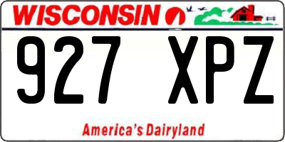 WI license plate 927XPZ