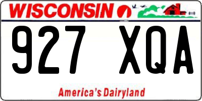 WI license plate 927XQA