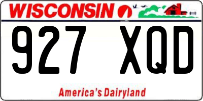 WI license plate 927XQD