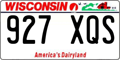WI license plate 927XQS