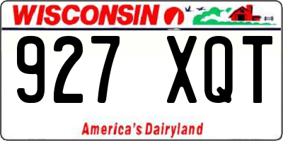 WI license plate 927XQT