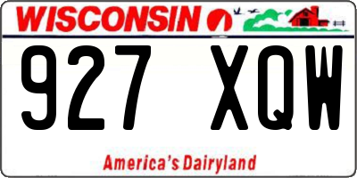 WI license plate 927XQW