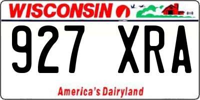 WI license plate 927XRA