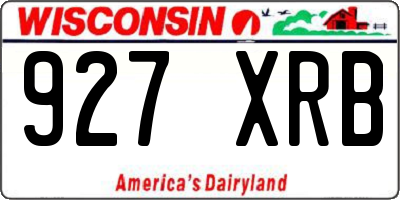 WI license plate 927XRB
