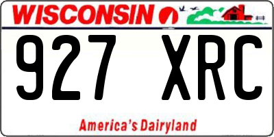 WI license plate 927XRC