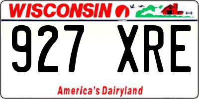 WI license plate 927XRE