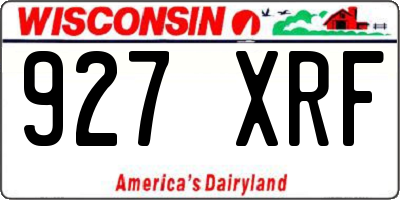 WI license plate 927XRF