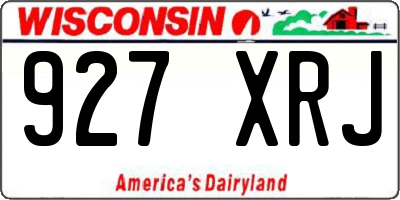 WI license plate 927XRJ
