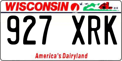 WI license plate 927XRK