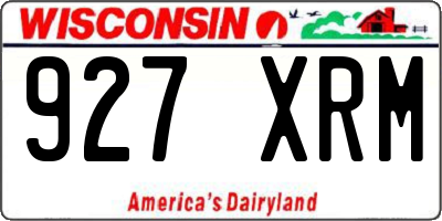 WI license plate 927XRM