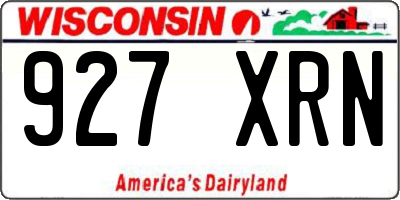 WI license plate 927XRN