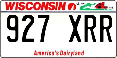 WI license plate 927XRR