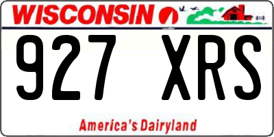 WI license plate 927XRS