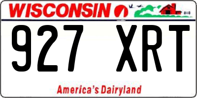 WI license plate 927XRT