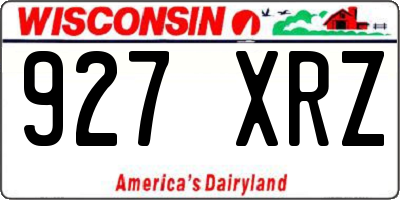 WI license plate 927XRZ