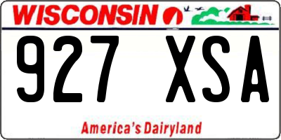 WI license plate 927XSA