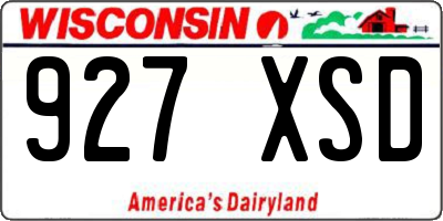 WI license plate 927XSD