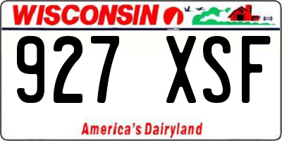 WI license plate 927XSF