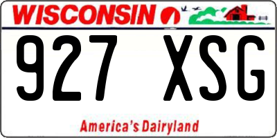 WI license plate 927XSG