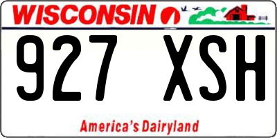 WI license plate 927XSH
