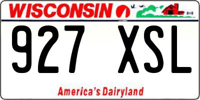 WI license plate 927XSL