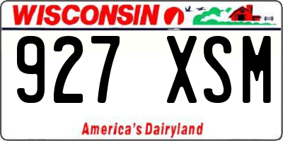 WI license plate 927XSM