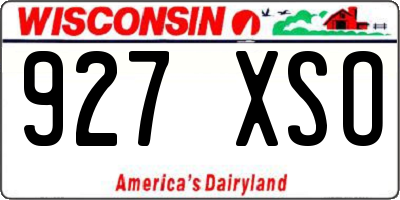 WI license plate 927XSO