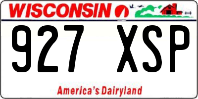 WI license plate 927XSP