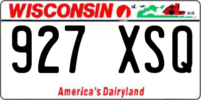 WI license plate 927XSQ