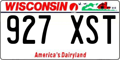 WI license plate 927XST