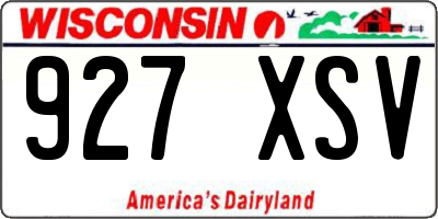 WI license plate 927XSV