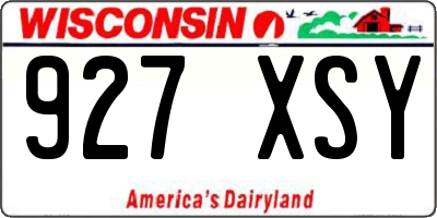 WI license plate 927XSY