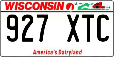 WI license plate 927XTC