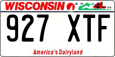WI license plate 927XTF