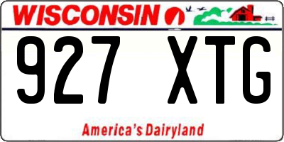 WI license plate 927XTG