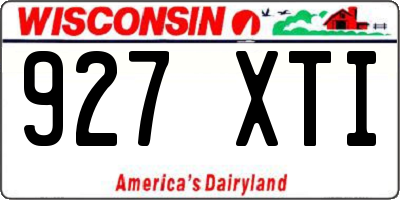 WI license plate 927XTI