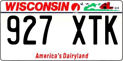 WI license plate 927XTK