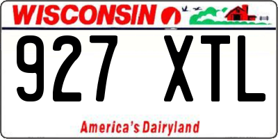 WI license plate 927XTL