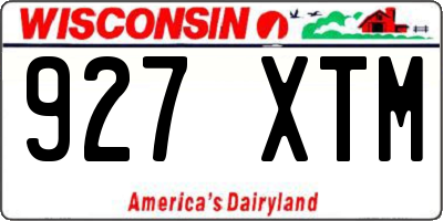 WI license plate 927XTM