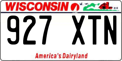 WI license plate 927XTN