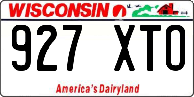 WI license plate 927XTO