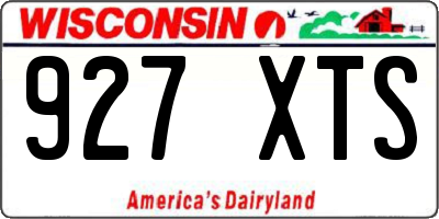 WI license plate 927XTS